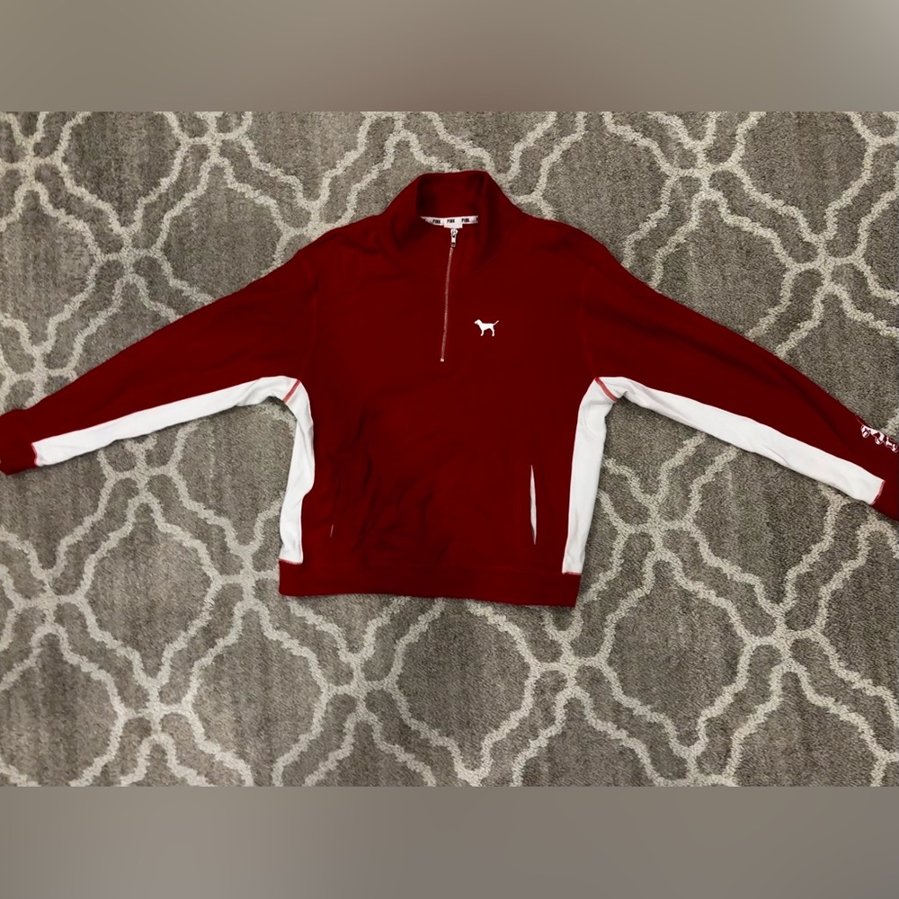 VS Pink Ohio State Buckeyes Quarter Zip Red/White Size L